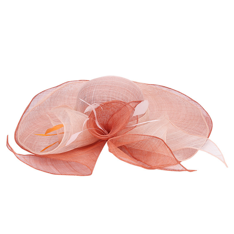 靈珑英倫複古高端帽子(zǐ)女春夏天優雅大(dà)檐圓頂菲律賓麻紗防曬遮陽帽